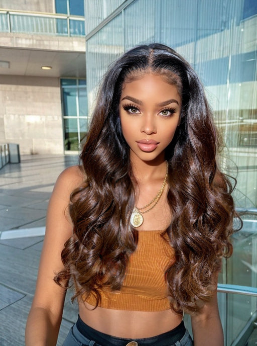 Ombre Brown Wavy Lace Wig