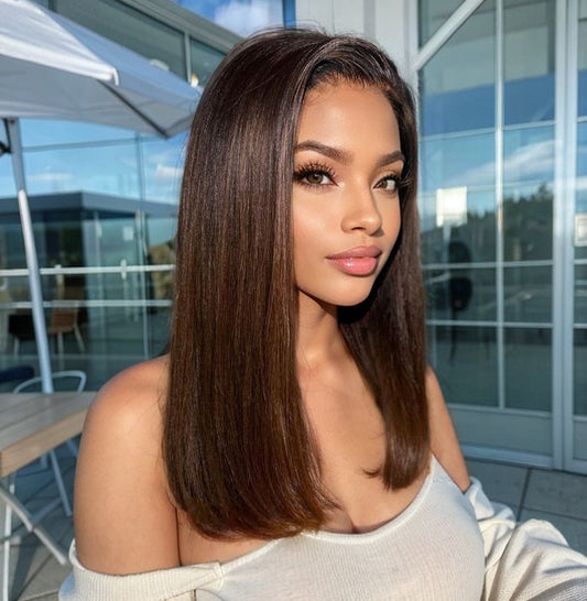 Side Part Ombre Brown Lace Wig