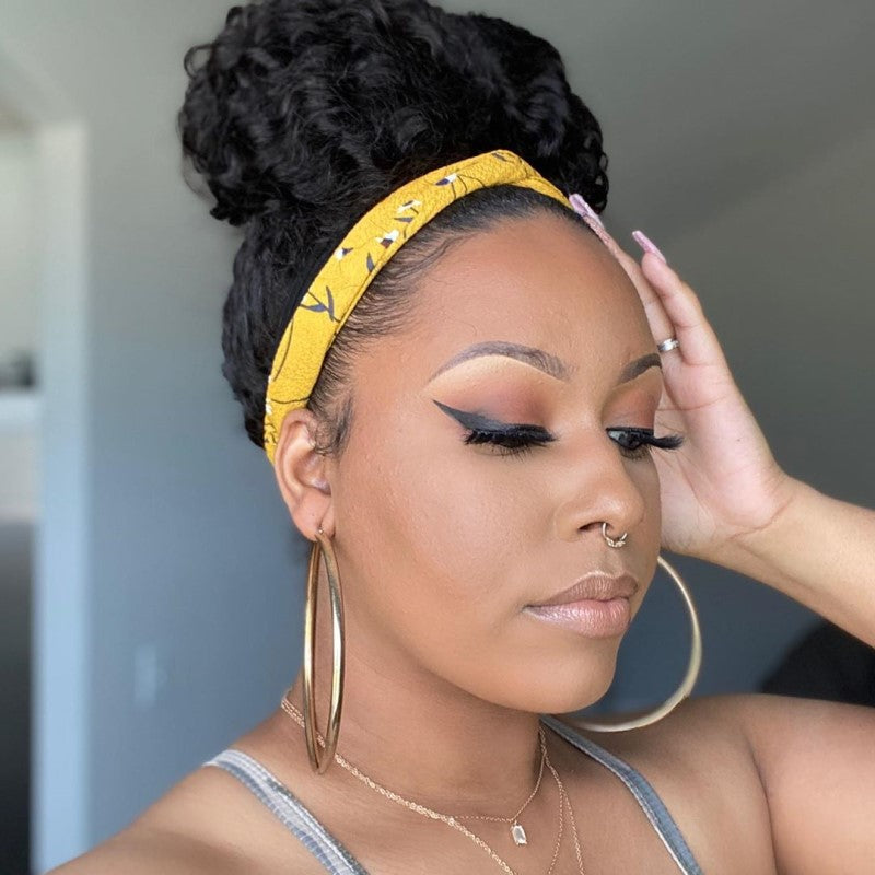 Destiny - Curly Deep Wave Human Hair Drawstring Headband Wigs - HBW003