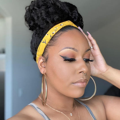 Destiny - Curly Deep Wave Human Hair Drawstring Headband Wigs - HBW003